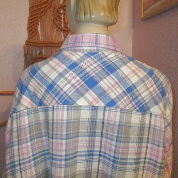 Blair Embroidered Flannel Shirt Size 2X Patchwork Button Up Countrycore Cottage - Picture 10 of 12